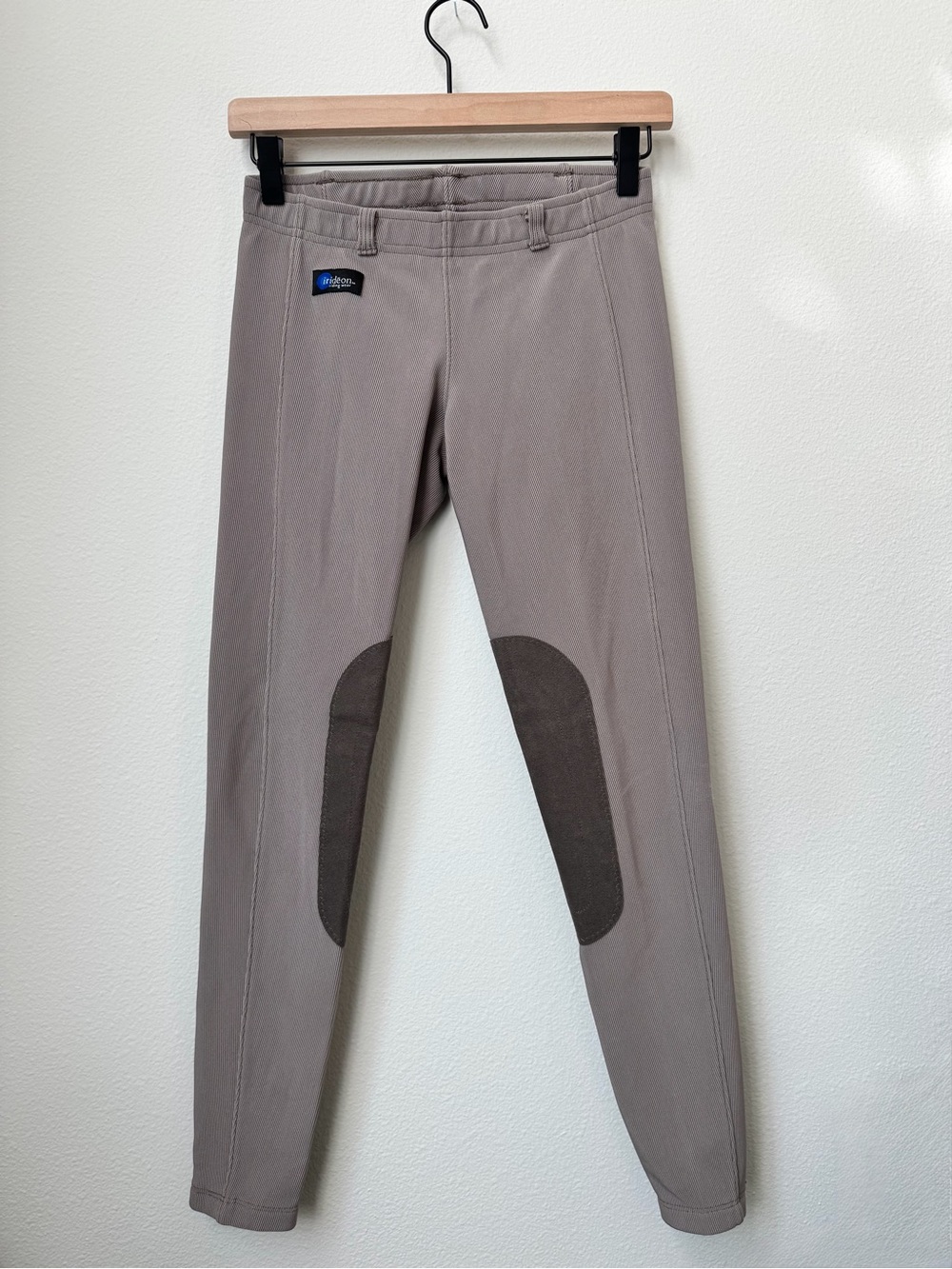 Irideon Riding Cadence Classic Knee Patch Breeches Tights Grey Taupe Size Small